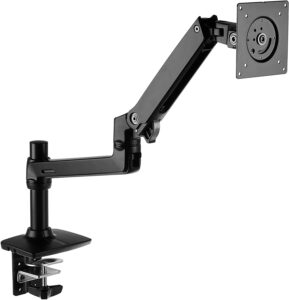 The Amazon basics monitor arm is a great option for a relatively low price.